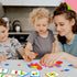 155 PCS Wooden Pattern Blocks Set, 24 Double-Sided Design Cards for Montessori Learning Toys