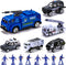 14 Pack Die-cast Police Rescue Truck Vehicles Sets, 6 Pack Mini Police Vehicles Model, 8 Mini Alloy Pull Back Cars