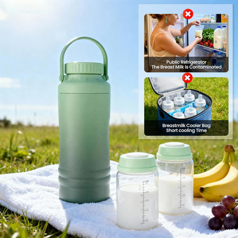 THXDONEX 22oz 360 24 2pcs Breast Milk Cooler Bottle Portable Milk Cooler for Breastmilk, Total Cooling for Hours;