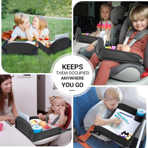 COOLBEBE -2PCS) Kids Travel Tray for Toddler Car Seat, Travel Tray for Airplane, Toddler Car Seat Lap Tray, Carseat