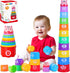 MOONTOY Stacking Cups Baby Toys 6 10 12 18 Months, Montessori Toys