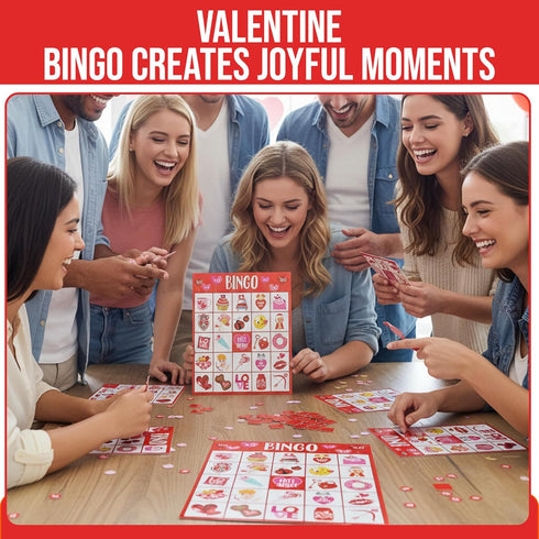32 Set Iconikal Valentine's Day Player Bingo Game Classroom Group Activity Fun Interactive Learning School Plus Bonus