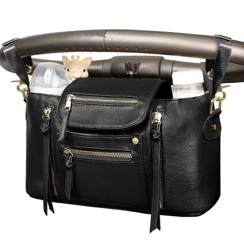 miss fong Universal Stroller Organizer with Insulated Cup Holder Stroller Caddy Baby Storage Bag with Adjustable Strap