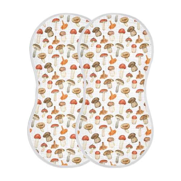 KICPOAY Muslin Baby Burp Cloths, Forest Mushroom Muslin Baby Bibs Rags Comfy Soft