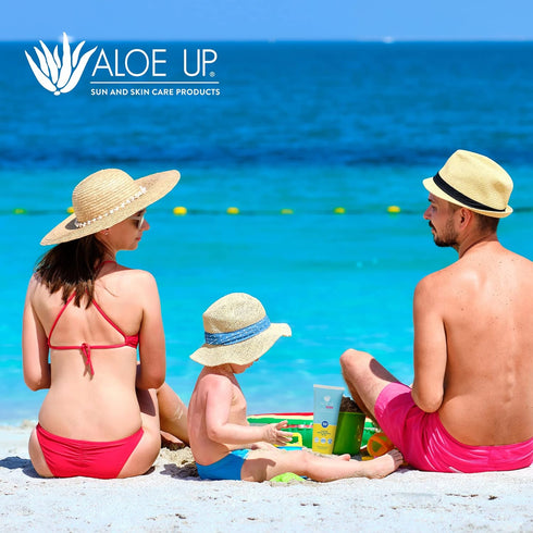 50 6 Oz Aloe Up Kids Sport Sunscreen Lotion SPF - Broad Spectrum Sheer Face and Body Sunscreen Protector for Sensitive