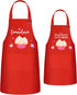 R HORSE Adults Kids Matching Apron Set | 2Pcs Adjustable Kitchen Apron with 2 Pockets | Gift for Cooking, Baking,