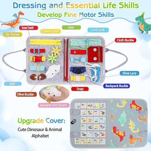 Esjay Toddler Busy Board Montessori Toys for Boys Girls, Sensory Book Educational Activities for Learning Fine Motor