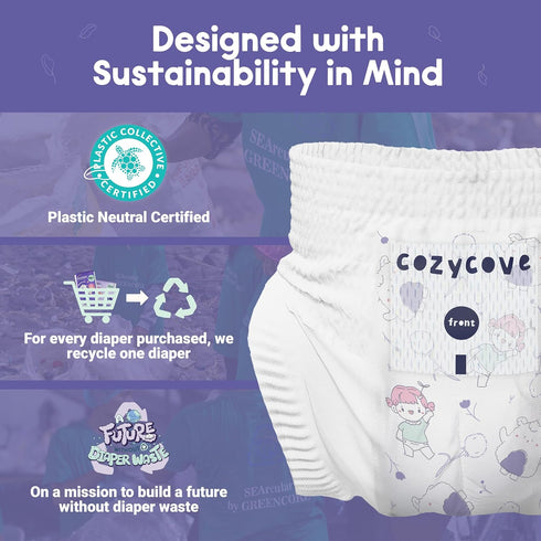 Cozycove 7 (33-44 lbs) 5 Count Size XXXL Pull Up Training Pants | Totally Chlorine Free, Fragrance Free | Wetness