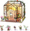 INSGEN Greenhouse Booknook Kit, DIY Miniature Dollhouse Building Set, 1:24 Scale Wooden