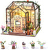 INSGEN Greenhouse Booknook Kit, DIY Miniature Dollhouse Building Set, 1:24 Scale Wooden