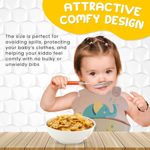 Silicone Baby Bibs for Babies & Toddlers (6-72 months) - 2 Pack Silicone Bibs for Boys & Girls, Baby Shower Gifts