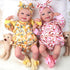 BABESIDE 3 Pcs Baby Doll Clothes for 17-22 Inch Dolls, Outfit Accessories with Floral Pattern for Newborn Girl, Yellow