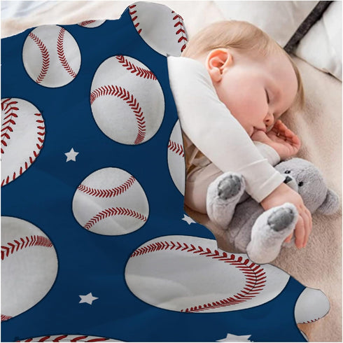 Baseball Stars Baby Blanket, Gifts for Boys, Girls, Infant, Newborn, 40"x30"