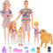 iBayda Family Dollhouse Dolls Playset - 6 People with Dollhouse Pets Included