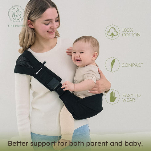 6-48 (11-44 lbs), AUYEAZGO Toddler Sling Carrier, Premium Cotton, Expandable & Ergonomic, One Size Fits All, Ideal