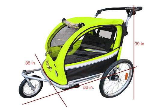 Double Child & Pet Stroller Cover - Fits Booyah, Clevr & Aosom