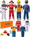 Spooktacular Creations Boys DressUp Costumes, 8In1 Career RolePlay Set-Astronaut/Police Muscle Costumes for