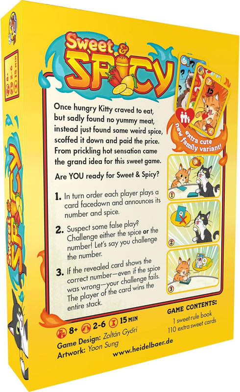 | Sweet & Spicy | Card Game | The New & Even More Accessible Version of Spicy | A Bluff Card Game | 2 to 6 Players, Age 8+, 15 Min