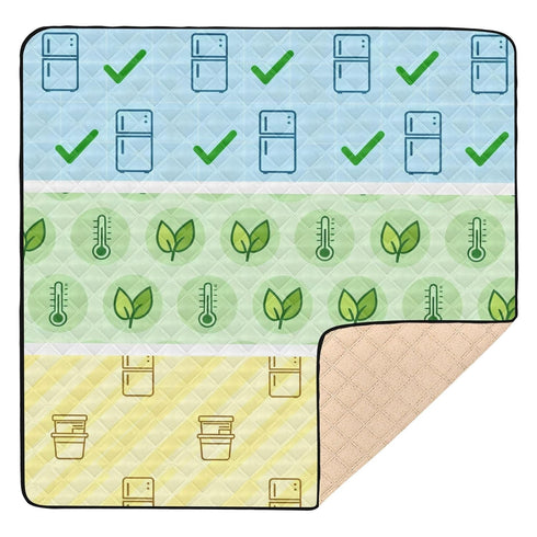 GuoChe Food Freshness Icon Symbols Soft Padded Baby Gym & Activity Mat for