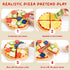 Set, 3 4 5 6, WOODMAM Pizza Toy Montessori Realistic Play Food with Oven Box, Educational Learning Toys