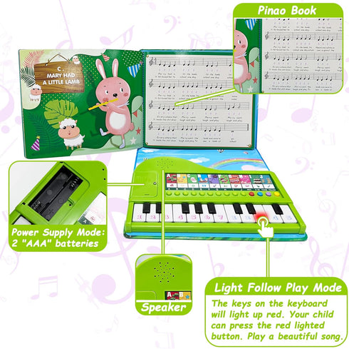 20 3 4 5 Kids Piano Book Toys - Keys Kids Keyboard Piano Educational Music Toys, Children Gifts & Toddler Toys for Year