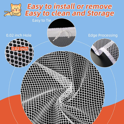Banister Guard 10ft L x 2.6ft H - Deck Safety Net for Baby Proofing, Balcony Mesh Netting for Child & Pet Safety
