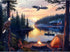 HQXXJW 500 Piece Jigsaw Puzzle for Adults Peaceful Lake Sunset with Eagles and