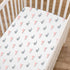 100% American Baby Company Printed Natural Cotton Jersey Knit Fitted Portable/Mini-Crib Sheet, Pink Whale, for Girls