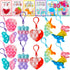 30 Packs JOYIN Valentine's Day Gift Cards with Pop Fidget Keychain Toys, Stress Anxiety Relief Fidget Toys with Cards