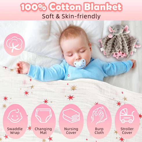 9 Set Newborn Baby Girl Gift, Pcs Baby Gifts for Girls Newborn Essentials, New Baby Girl Gift Basket Baby Shower Gender