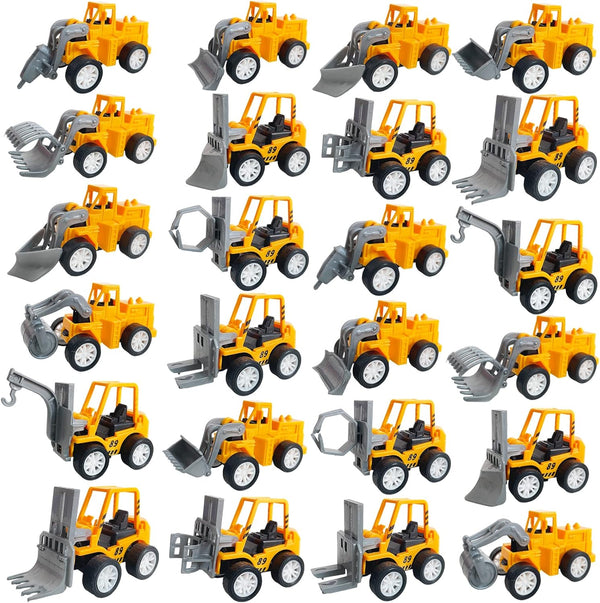 Juuxncgv 24PCS Mini Construction Vehicles,Play Figure Vehicles,Pull Back Engineering Vehicles,Toy Figure Construction