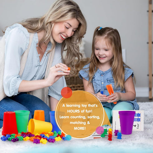 Bmag Counting Bears with Matching Cups, Preschool Learning Toys for Color Recognition and Math Games