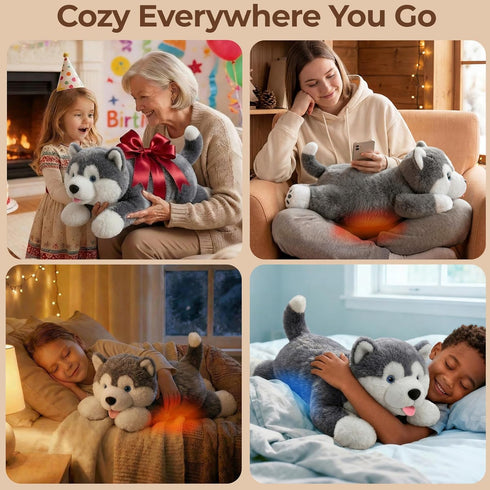 5 lbs Kids(23 Inch) Mewaii Weighted Stuffed Animals with Microwavable Heating Pad - Adjustable, Heatable & Coolable Dog