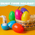 12 6 Inches JOYIN Pcs Large Plastic Easter Eggs, Colorful Jumbo Eggs Fillable for Easter Themed Hunt Basket Stuffers