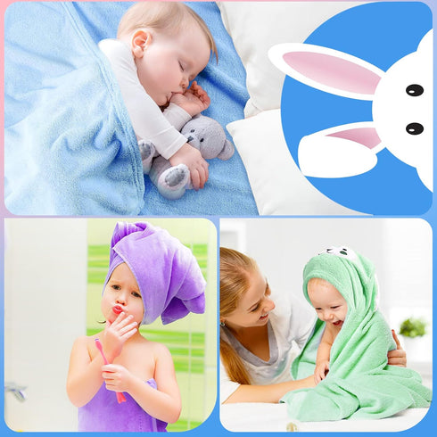 4 Pack 28 55 Inch 0-5 4 Kenning x Hooded Baby Towels Toddler Bath Towel Toddler Baby Towels with Hood, Hooded Kids Bath