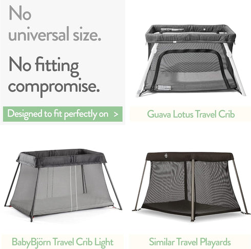 Travel Crib Fitted Sheets, Compatible With Guava Lotus, Baby Bjorn, Dream on Me Travel Crib, 2 Pack