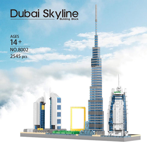 Architecture Dubai Micro Building Blocks Set, Skyline Series Adult and Children Assembly, World Famous Landmarks, 2545
