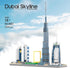 Architecture Dubai Micro Building Blocks Set, Skyline Series Adult and Children Assembly, World Famous Landmarks, 2545