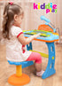 37 3 Kiddie Play Kids Piano Keyboard with Microphone and Stool Key Electronic Musical Instrument Toy with Colorful
