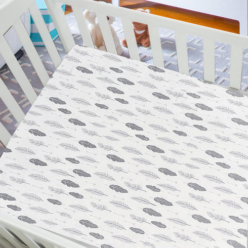 AMROSE 2 Pack 28'' 52'' Microfleece Crib Sheets, X Flannel Fleece Crib Fitted Sheets for Crib and Toddler Mattress Pad