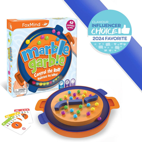 Foxmind Marble Garble Quick Kids Card Game, 4 Difficulty Levels, 20 Minute Family Dexterity Game for Game Night