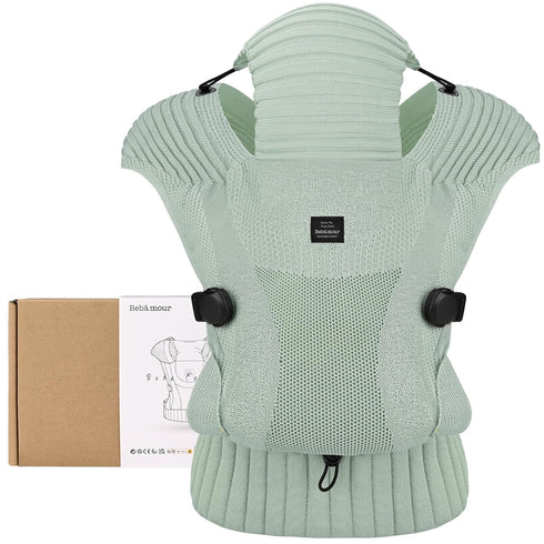 Bebamour Knit Baby Carrier,Cozy and Lightweight Carrier for Newborn to Toddler,Ergonomic Baby