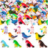 SYWHXY 72PCS Miniature Cute Bird Decorative Figurines - Dollhouse Accessories, Mini Resin Birds