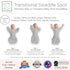 Set, 6-9 4pk, SwaddleDesigns Baby Swaddle Gray Stripes, Mo Transitional Swaddle Sack with Arms Up Half-Length Sleeves