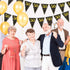Blulu 5 Pack 50th Birthday Party Pennant Banner - Black Golden 50 Years Triangle Flag Party Accessory