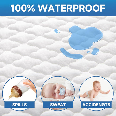 33"x20" Pro Goleem Baby Bassinet Mattress Pad Oval, Waterproof Soft Cover Gel Memory Foam, Dual Side Cradle Mattress