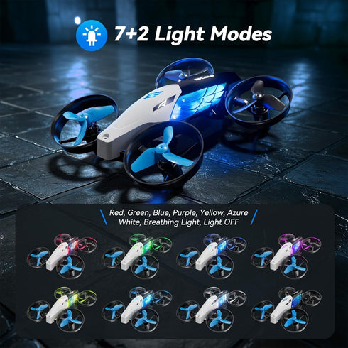 aeihopfe 2-in-1 8-12 7+2 Modes,5 14 Drones for Kids with Light Flying Postures,Mini Drone for Age Boys Small Micro