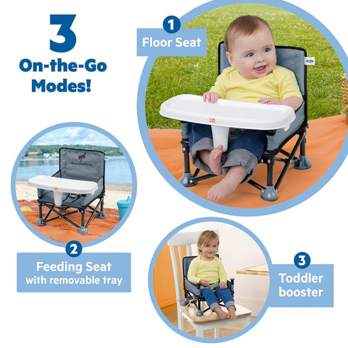 51 6 3 Bright Starts Ford Bronco Pop 'N Sit Portable Booster Chair, Floor Seat, Indoor/Outdoor Use, Compact Fold, Area