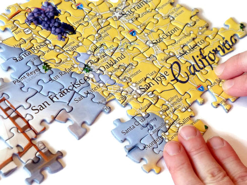 California Map Jigsaw Puzzle - 1000 Piece - Beautifully Illustrated Artwork Made in The USA with Recycled Materials