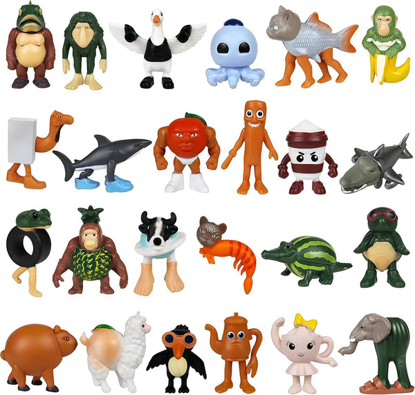 Mushplushies 24PCS Italian Brainrot Steal a Brainrot Toys, Brain Rot Action Figure, 1.8"